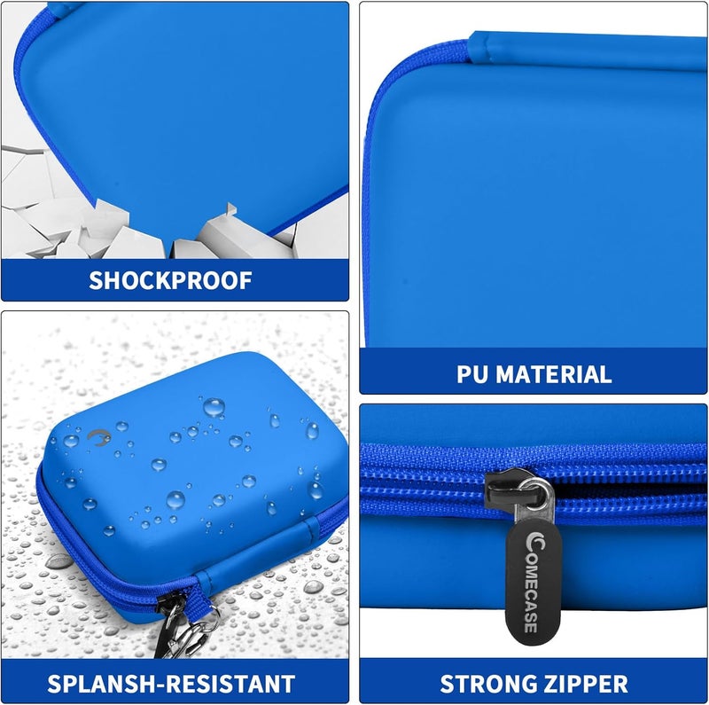 Comecase Carrying & Protective Case for Digital Camera, AbergBest 21 Mega Pixels 2.7" LCD Rechargeable HD/Kodak Pixpro/Canon PowerShot ELPH 180/190 / Sony DSCW800 / DSCW830 Cameras for Travel - Blue - Image 3